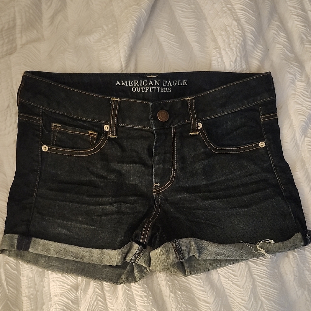 American Eagle Cuffed Denim Shorts, Size 10